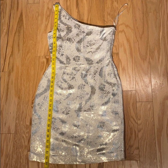 Tory Burch Ardell Ivory Metallic Jacquard linen blend cocktail dress size 0 - Picture 14 of 16